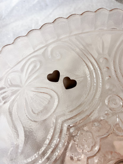 Chocolate Heart Studs