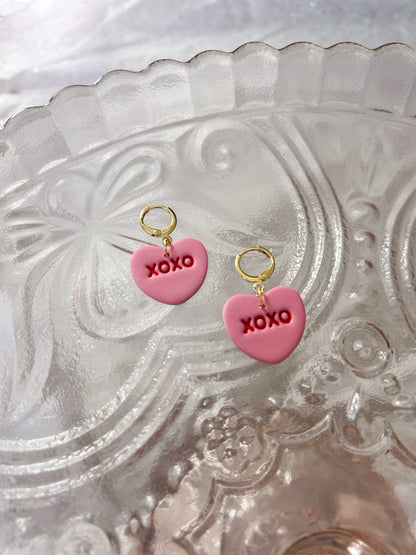 XOXO Conversation Heart Hoops