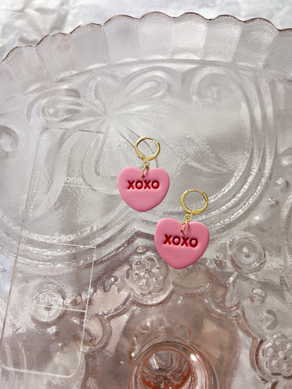 XOXO Conversation Heart Hoops