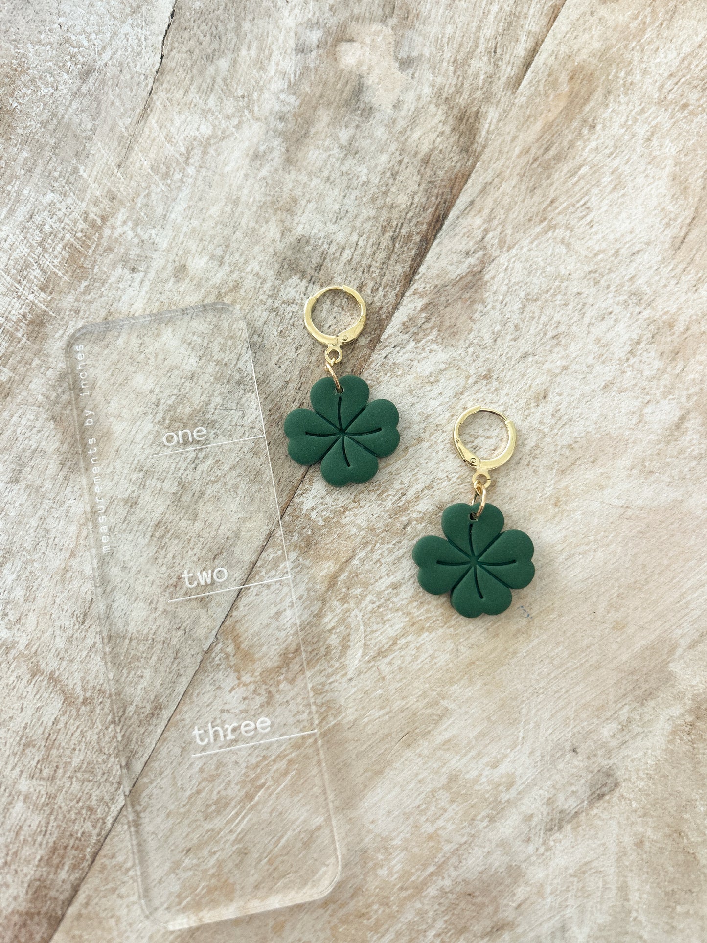 Lucky Clover Huggie Earrings