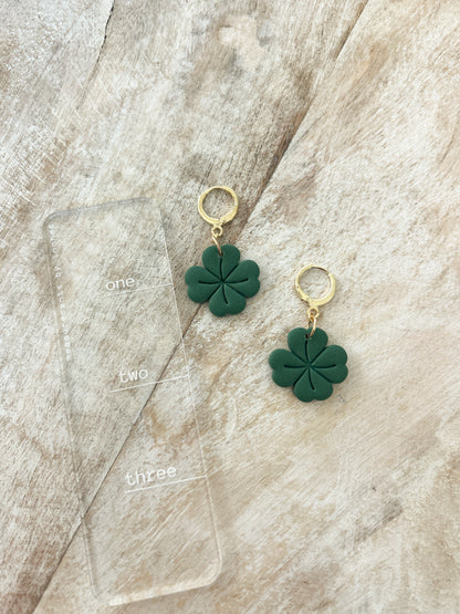 Lucky Clover Huggie Earrings