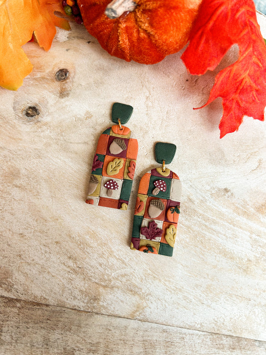 Quilted Fall Dangles