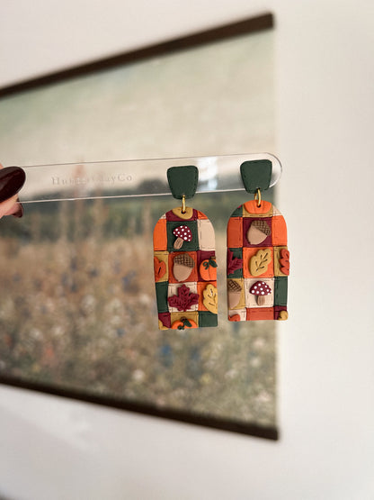 Quilted Fall Dangles