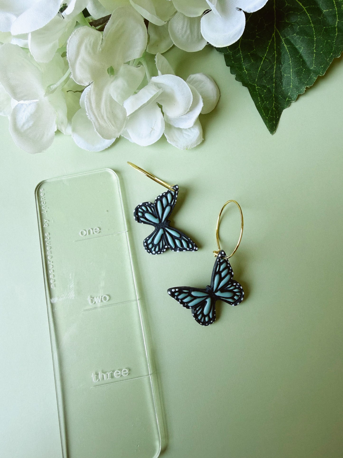 Blue Butterfly Hoops