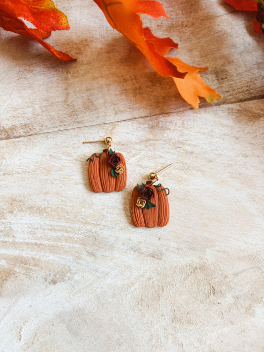 Floral Pumpkin Dangles
