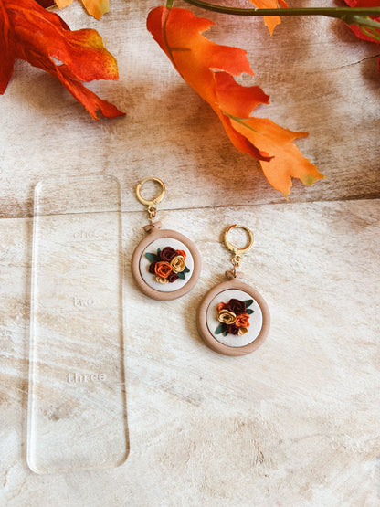Floral Embroidery Hoop Huggies