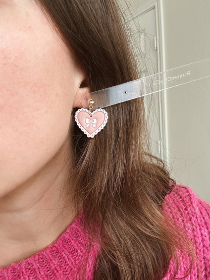 Scalloped Heart Dangles